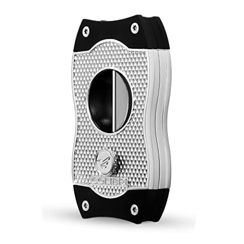 Colibri V-Cut Zigarrenschneider - Diamanten-Muster - Tiefer 7mm V-Schnitt - Bis zu 60+ Ringmaß Zigarren - Ergonomisches Design - Federbelasteter Auslösemechanismus - Inklusive Geschenkbox