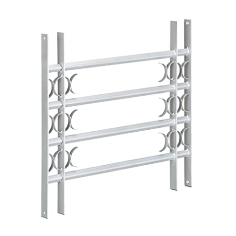 Relaxdays Fenstergitter Einbruchschutz, ausziehbar, für außen, Stahl, 600 x 700-1050 mm, Sicherheitsgitter, grau