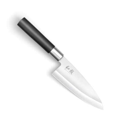 KAI Wasabi Black Steakmesser 2er Set mit 12 cm Klingenlänge - rostfreier 6A/1K6 Edelstahl poliert 58 (±1) HRC - schwarzer Polypropylen Griff - Made in Japan