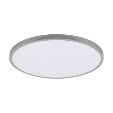 EGLO LED Deckenleuchte Fueva 1, 1 flammige Deckenlampe, Material: Aluminium, Kunststoff, Farbe: Silber, weiß, Ø: 60 cm, warmweiß