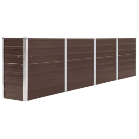 vidaXL Hochbeet Gartenbeet Pflanzbeet Frühbeet Pflanzkübel Pflanzkasten Blumenkübel Gemüsebeet Blumenkasten 320x40x77cm Verzinkter Stahl Braun