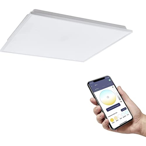 EGLO connect.z Smart-Home LED Panel Herrora-Z, Deckenlampe L x B 59,5 cm, ZigBee, App und Sprachsteuerung Alexa, Lichtfarbe einstellbar (warmweiß-kaltweiß), dimmbar