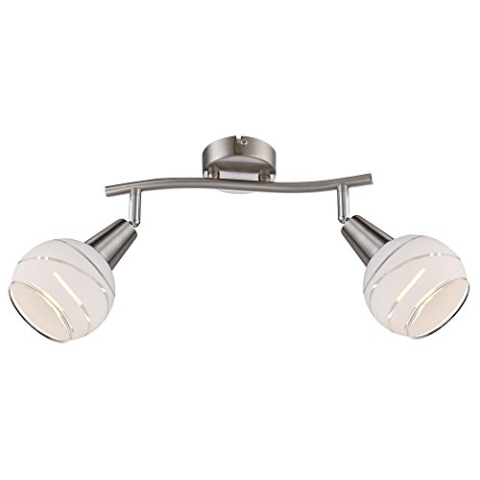 globo 28 cm Wandstrahler Elliott in Nickel matt, silber, 54341-2