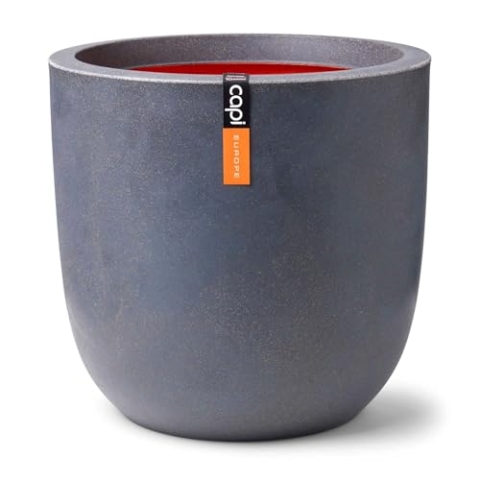 Capi Europe - Blumentopf Kugel Smooth NL - 35x34 - Dunkelgrau - Öffnung Ø29 - Blumentopf für den Innen- und Außeneinsatz - Bruchsicher - 100% recycelbar - KDG932