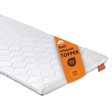 sleepling Topper 180x200 Kaltschaum, Matratzentopper 6cm dick, orthopädische Matratzenauflage, für alle Matratzen und Betten, Made in EU, Ökotex, Waschbar 60 Grad