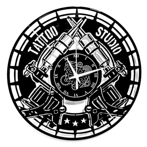 Instant Karma Clocks Vinyl Wanduhr Vintage Handgemache Schallplatten-Design Dekor Tattoo-Shop Ink Studio