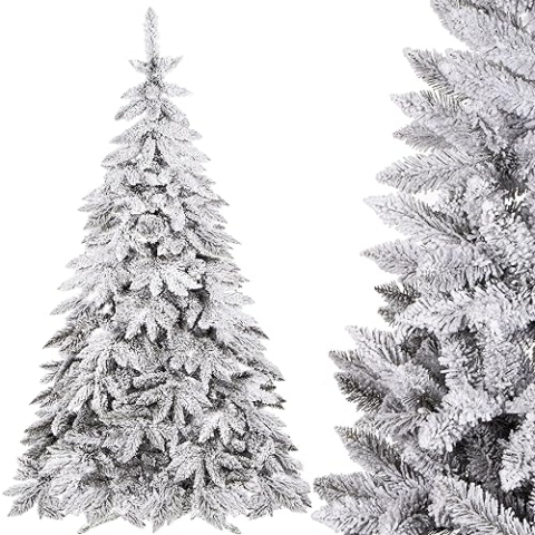 SPRINGOS Künstlicher Weihnachtsbaum Kaukasus-Fichte Kunstschnee 150 cm
