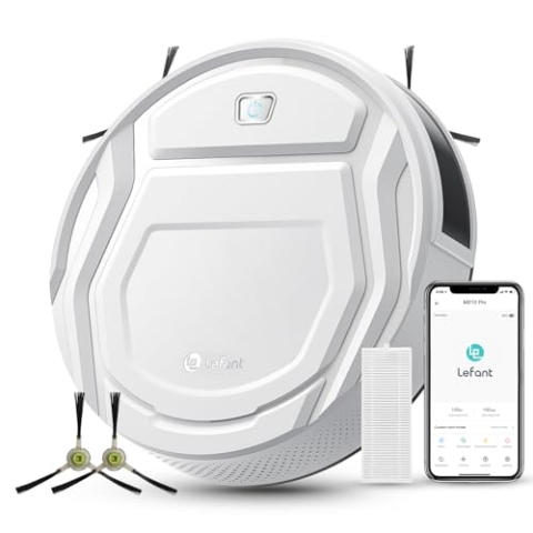 LEFANT Saugroboter, Superschlank Staubsauger Roboter mit Starke Saugleistung, WLAN Roboterstaubsauger Kompatibel mit Alexa und APP-Steuerung, Selbstaufladung und Leise für Tierhaare, Teppich-M210