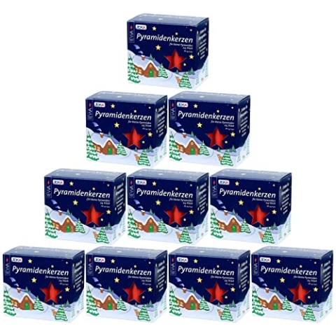 Pyramidenkerzen, 14 mm, rot, 24 Stück (10 Packungen)