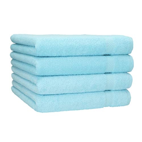 Betz 4 Stück Duschtücher Set Palermo Größe 70x140 cm 100% Baumwolle Badetuch Duschhandtuch Sporthandtuch türkis