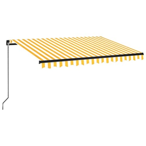 vidaXL Gelenkarmmarkise Einziehbar Markise Balkonmarkise Sonnenmarkise Sonnenschutz Sichtschutz Terrasse Garten Balkon 350x250cm Gelb Weiß