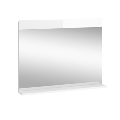 Vicco Badezimmerspiegel Izan, Badspiegel, Weiß Hochglanz, 80.1 x 62 cm mit Regal