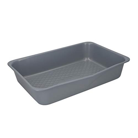 MasterClass Smart Ceramic Roasting Tins mit PTFE-, PFOA- und BPA-freier Antihaftbeschichtung, Karbonstahl, stapelbar, Geschenkpackung mit 2 großen tiefen Bratentabletts / Deckel