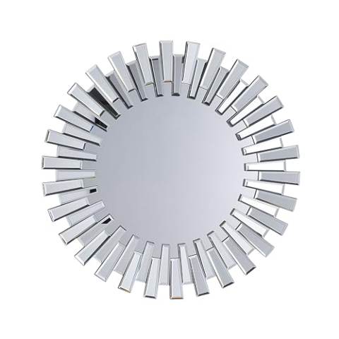 Beliani Moderner Wandspiegel ø 70 cm Rund Silbern Cholet