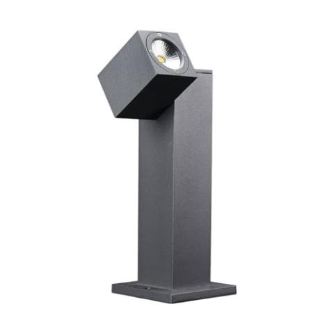 Lucande LED Außenleuchte 'Lorik' (spritzwassergeschützt) (Modern) in Schwarz aus Aluminium (1 flammig,) - Wegeleuchte, Pollerleuchte, Wegelampe, Sockelleuchte