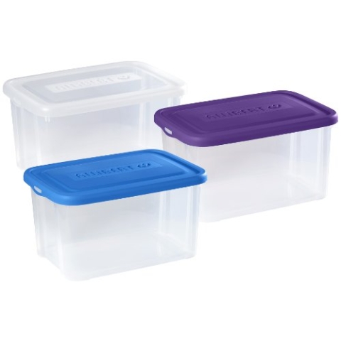 Allibert 195724 Handy Box Aufbewahrungsbox mit Deckel, Polypropylen, 56 x 39,6 x 43 cm, transparent, 3 Stück
