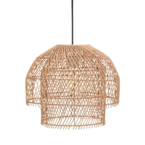Atmosphera Hängeleuchte Kery, Metall und Rattan, D38 cm