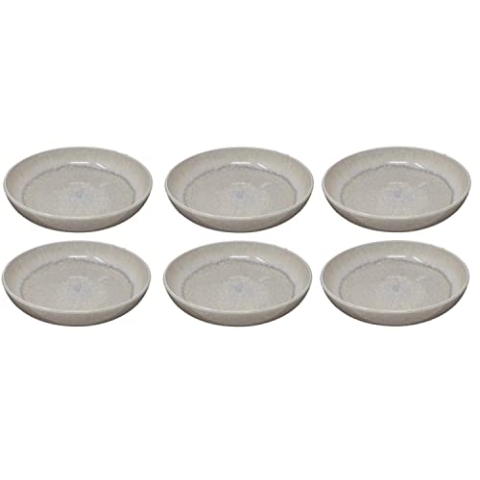 Villeroy & Boch like. by Perlemor Sand Pastaschale 6er Set, 22 cm, Suppenschalen im Pottery Look mit Effektglasur, Premium Porzellan