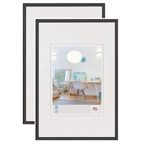 Bilderrahmen von Walther New Lifestyle Kunststoffrahmen 40x50 Schwarz - Normalglas 2er Pack