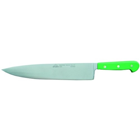 STUBAI hochwertiges breites Kochmesser geschmiedet | 260 mm | Küchenmesser aus Edelstahl für Schneiden von Fleisch, Geflügel, Gemüse, Obst & Lebensmitteln, spülmaschinenfest, grüner Griff