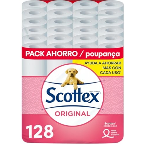 Scottex Original Toilettenpapier, 128 Rollen weiß