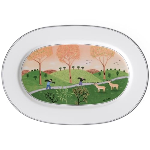 Villeroy und Boch Design Naif Platte oval 34cm, Premium Porzellan