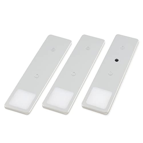 kalb | LED Unterbauleuchten SET Solid2, silbergrau mit mech. Schalter, 3W, 200cm Kabellänge, Auswahl:3er Set warmweiss