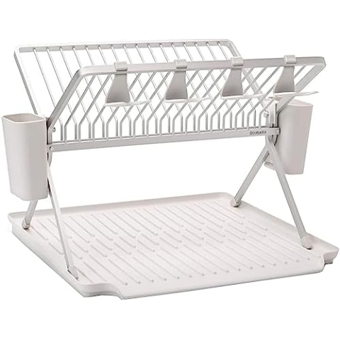 Brabantia Faltbares Groß Abtropfgestell, Metall Kunststoff, Light Grey