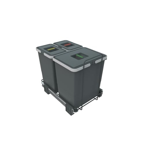 Elletipi PF01 34B1 Abnehmbarer, differenzierter Abfalleimer mit Standfuß, Innenvolumen 18 + 8 + 8 Liter