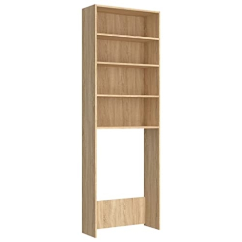 vidaXL Waschmaschinenschrank Badmöbel Badschrank Hochschrank Waschmaschinen Umbauschrank Badezimmer Schrank Regal Sonoma-Eiche 64x24x190cm