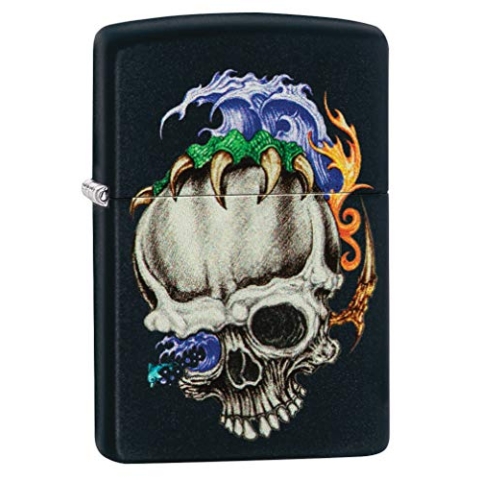 Zippo Classic Lighter-Skull Claw, Messing, Individual Design, Original Pocketsize