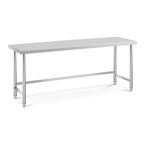 Royal Catering RCAT-200/60-PS Edelstahltisch 200 x 60 cm 95 kg Tragkraft Arbeitstisch Edelstahl Gastro Tisch Arbeitstisch Küche