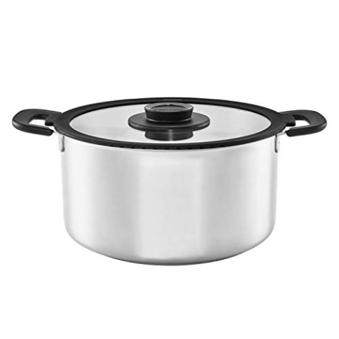 Fiskars Kasserolle mit Deckel, Füllmenge: 7,0 Liter, Für alle Kochfelder geeignet, Rostfreier Stahl/Kunststoff, Ø 28 cm, Functional Form, 1026579