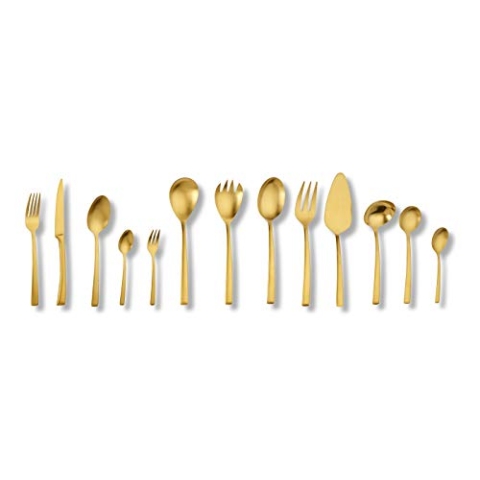 Echtwerk Tafelbesteck "Avelino", PVD gold mattiert, 68-teilig, für 12 Personen, Edelstahl 18/10, Besteck Set, inkl. Aufbewahrungs-Kassette