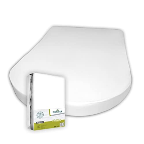 Dexitex -Queen Size Molton Matratzenschoner Queensbett (135-160cm x 210) für Wohnmobil oder Wohnwagen - Queensbett Matratze -Oeko-TEX - 100% Baumwolle, Weiß