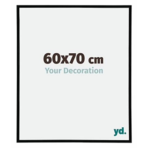 yd. Your Decoration - Bilderrahmen 60x70 cm - Schwarz Hochglanz - Bilderrahmen aus Kunststoff mit Acrylglas - Antireflex - Rahmen 60x70 cm - Annecy