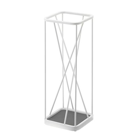 Yamazaki 2807 NINE SQUARE Schirmständer, weiß, Stahl, Minimalistisches Design, 17 x 17 x 45,5 cm (LxBxH)