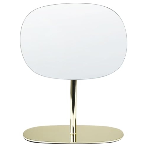 Beliani Frisiertisch Drehspiegel Schminkspiegel 20 x 14 cm Gold Charente