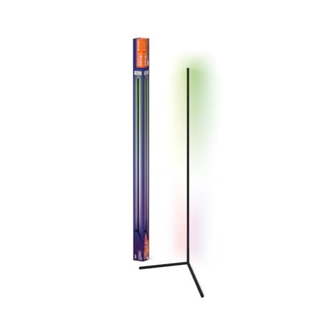LEDVANCE SMART+ WIFI LED Eck-Stehleuchte, 140cm, schwarz, 14W, 1170lm, regulierbares Weiß- & Farblicht, dimmbar, DIY- & Musikrhythmusfunktion, lange Lebensdauer, App-steuerbar, 2700-6500K