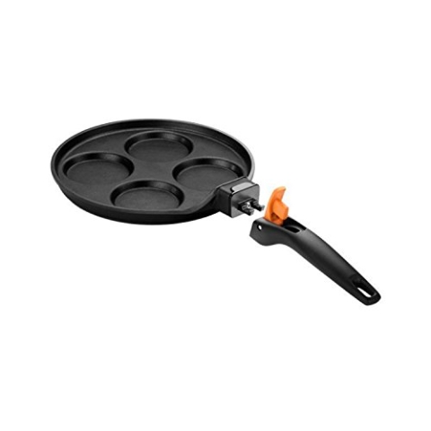 Tescoma 4 Spiegeleier oder Pancakes SmartCLICK ø 24 cm Bratpfanne, Edelstahl, Schwarz