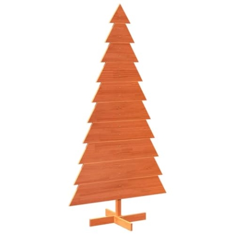 vidaXL Weihnachtsbaum, Tannenbaum Holz zum Schmücken, Christbaum Holzbaum DIY Weihnachten Dekoration, Dekobaum Weihnachtsdeko, Wachsbraun 180cm Massivholz Kiefer