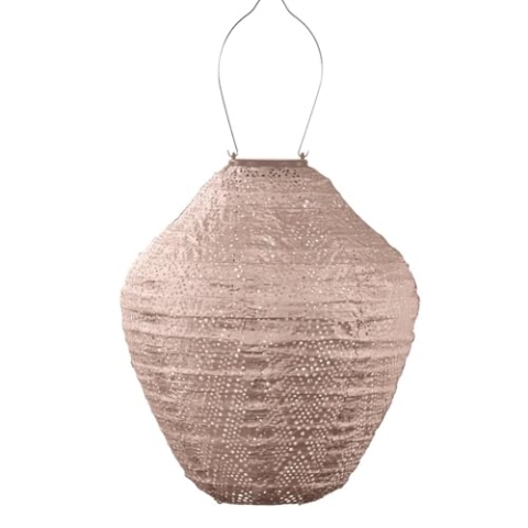 LUMIZ Solarlaterne - für Außen - Ikat - Krug - Gartenbeleuchtung - Solarlampen - Gartendeko - 30cm - Rosa