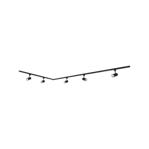 PRIOS Stromschienenleuchte Jorell (Modern) in Schwarz aus Aluminium (5 flammig, GU10) - 1-Phasen Stromschiene Stromschienenstrahler Wohnzimmerleuchte
