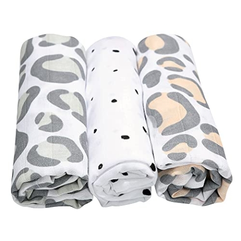 Mother hood Spucktücher Premium, Stoffwindeln, Mullwindeln, 3-er Set, Öko-Tex Standard 100, 100% naturreine Baumwolle, 70 x 80 cm (Leo apricot), 078/165, 70x80 cm