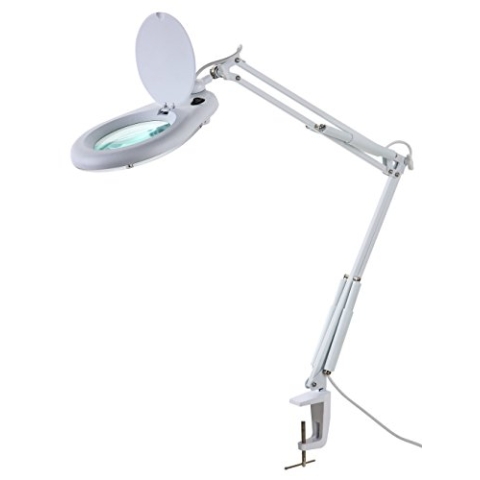 McShine Lupenleuchte | LL-8043 | LED-Lupenlampe mit 5 Dioptrien, 80 LEDs, 966 lm, Klemmbefestigung | Perfekte Beleuchtung für Elektronik, Löten, Basteln