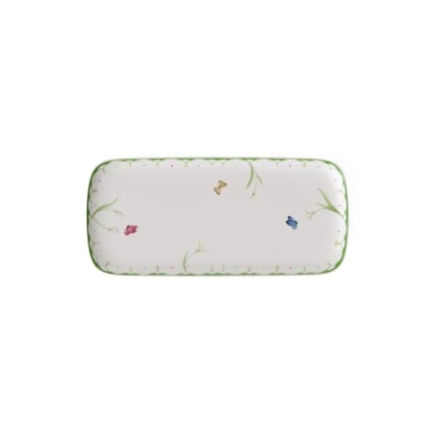 Villeroy & Boch – Colourful Spring Kuchenplatte Weiß/Bunt, Spülmaschinenfest, Mikrowellensicher, Tortenplatte, Servierplatte Ostern, Tablett Rechteckig, Oster Deko, Ostern Deko, Premium Porzellan