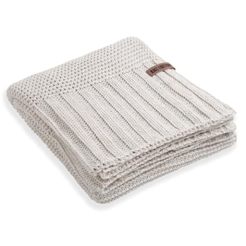 KNIT FACTORY - Vinz Plaid XL - Beige - 195x225 cm