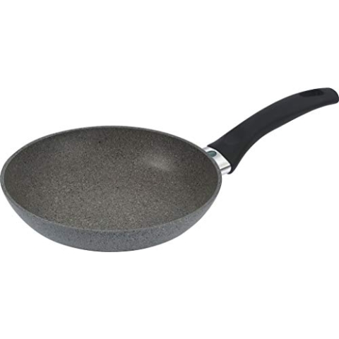 BALLARINI Ferrara Granitium Pfanne mit Antihaftbeschichtung, 20 cm, Induktionsgeeignet, Mit Temperaturkontrolle, Aluminium, Grau