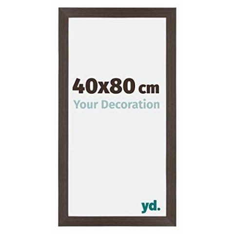 yd. Your Decoration - Bilderrahmen 40x80 cm - Eiche Dunkel - Billderrahmen aus MDF mit Acrylglas - Antireflex - 40x80 Rahmen - Mura
