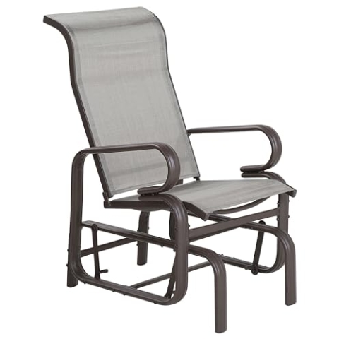 Moderner Garten-Schaukelstuhl braun aus Aluminium Polyester Bespannung Borgio